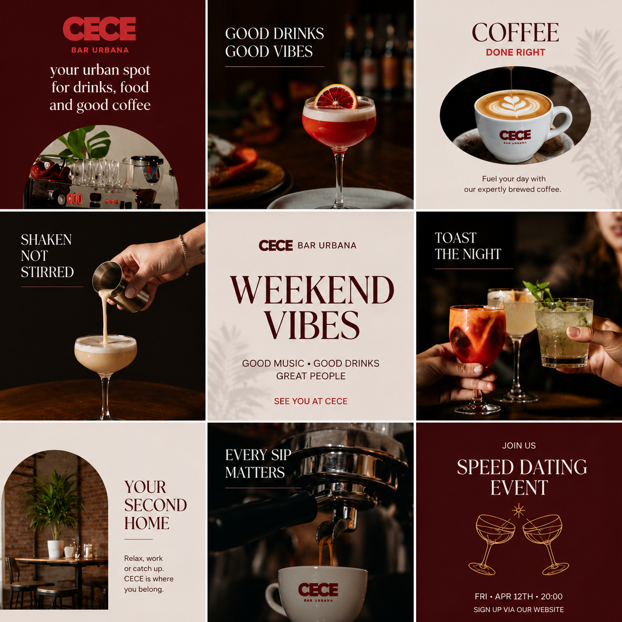 Instagram content voor Cece Bar Urbana